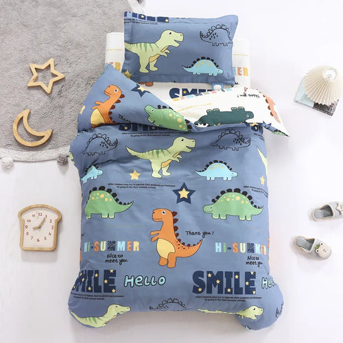 3Pcs Cartoon Cotton Crib Bed Linen Kit Baby Princess Bedding Set