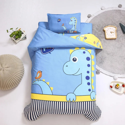 3Pcs Cartoon Cotton Crib Bed Linen Kit Baby Princess Bedding Set