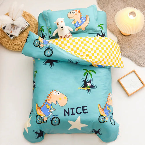 3Pcs Cartoon Cotton Crib Bed Linen Kit Baby Princess Bedding Set
