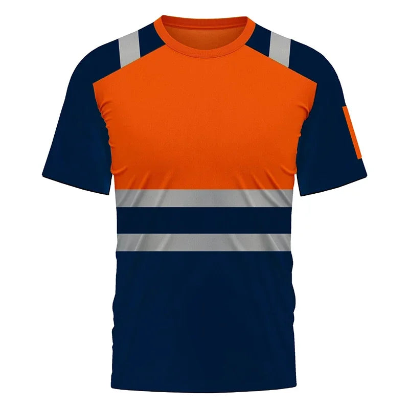 High Visibility Safety Work Shirts Summer Breathable Work T Shirt