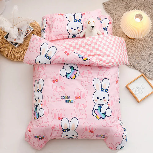 3Pcs Cartoon Cotton Crib Bed Linen Kit Baby Princess Bedding Set