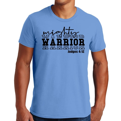 Mens Graphic T-shirt Mighty Warrior Black Illustration