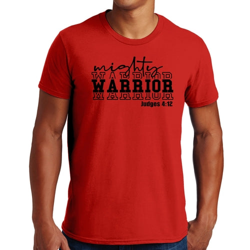 Mens Graphic T-shirt Mighty Warrior Black Illustration