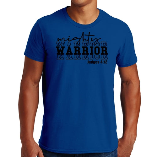 Mens Graphic T-shirt Mighty Warrior Black Illustration